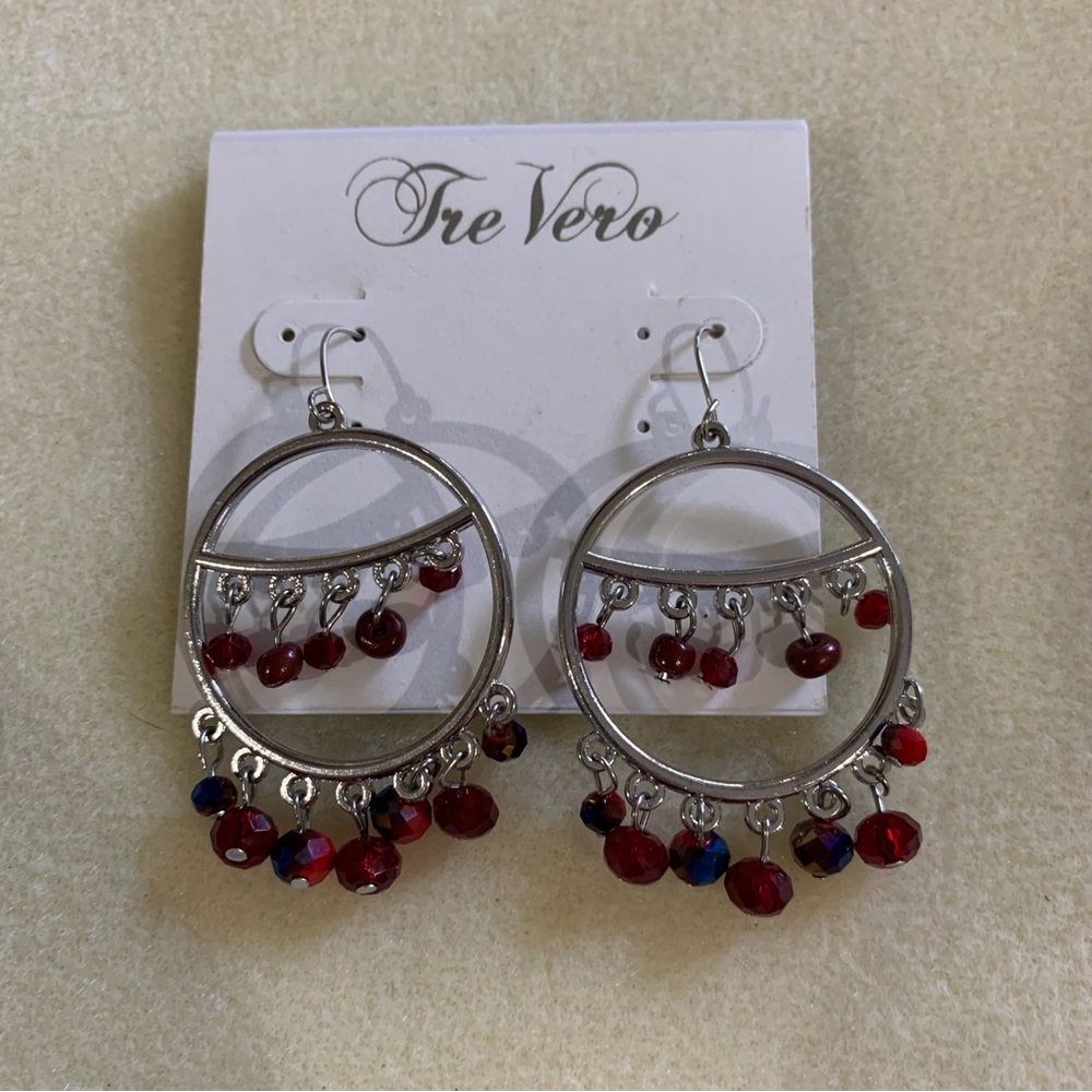 2” Tre Vero Silver Hoops Earring